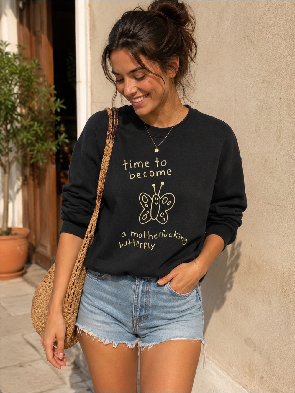 Pony Montreal Black crewneck Sweatshirt funny medium